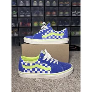 Vans SK8-Low Blue Green Checkerboard, Men’s Size 10 Excellent Used Condition